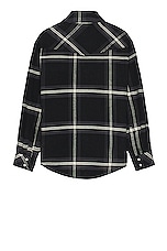 Palm Angels Monogram Check Over Shirt in Anthracite, view 2, click to view large image.