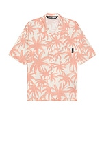 Palm Angels Allover Shirt in Off White & Pink, view 1, click to view large image.