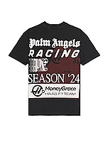Palm Angels x Haas Racing Club Tee in Black & Off White, view 1, click to view large image.
