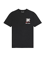 Palm Angels x Haas Racing Club Tee in Black & Off White, view 2, click to view large image.