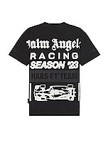 Palm Angels X Formula 1 Season 23 F1 Team Tee in Black & White, view 1, click to view large image.