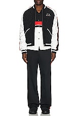 Palm Angels X Formula 1 Racing Bowling Shirt in Black, White, & Red, view 5, click to view large image.