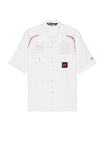 Palm Angels x Haas Bowling Shirt in Off White & Red, view 2, click to view large image.