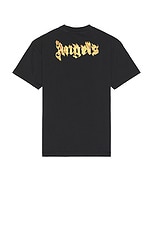 Palm Angels Burning Logo Tee in Black, view 2, click to view large image.