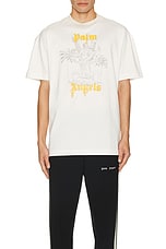 Palm Angels Pencil Tee in Off White, view 3, click to view large image.