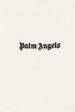 Palm Angels Classic Logo Embroidered Polo in Off White, view 3, click to view large image.