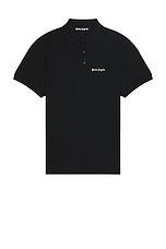 Palm Angels Classic Logo Embroidered Polo in Black, view 1, click to view large image.