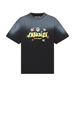 Palm Angels Paradise Palm Tee in Black & Yellow | FWRD