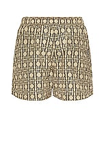 Palm Angels Swimshorts in Beige & Brown, view 2, click to view large image.
