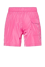 Palm Angels Classic Logo Swimshorts in Fuchsia, view 2, click to view large image.
