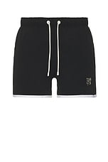Palm Angels Pa Monogram Swimshort in Black, view 1, click to view large image.