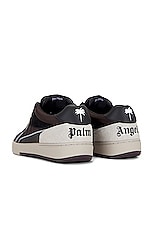 Palm Angels Palm University Sneaker in Black, view 3, click to view large image.