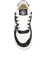 Palm Angels Palm University Sneaker in White & Black, view 4, click to view large image.
