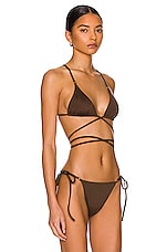 Palm Talise Bikini Top in Chocolate, view 2, click to view large image.