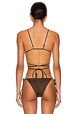 Palm Talise Bikini Top in Chocolate, view 3, click to view large image.