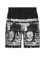 Pleasures Beach Shorts in Black, view 2, click to view large image.