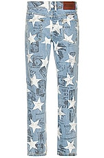 Pleasures Poppy Denim Pant in Blue, view 2, click to view large image.