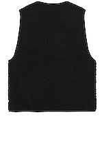 Pleasures Infinite Sherpa Fleece Reversible Vest in Black, view 2, click to view large image.