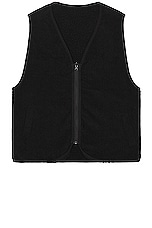 Pleasures Infinite Sherpa Fleece Reversible Vest in Black, view 3, click to view large image.