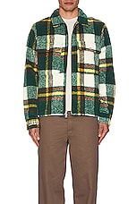 Pleasures Folklore Plaid Work Jacket in Green, view 5, click to view large image.