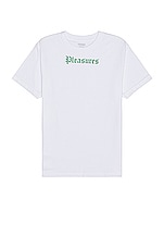 Pleasures Pub T-shirt in White, view 1, click to view large image.
