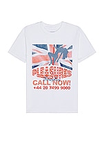 Pleasures Call Now T-shirt in White, view 1, click to view large image.