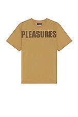 Pleasures Expand Heavyweight T-shirt in Brown, view 1, click to view large image.