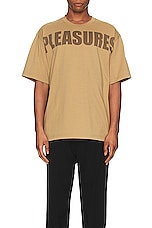 Pleasures Expand Heavyweight T-shirt in Brown, view 3, click to view large image.
