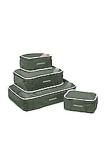 Paravel Packing Cube Quad in Safari Green, view 1, click to view large image.