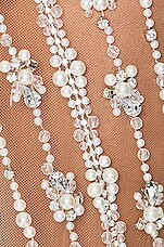 PatBO Hand Beaded Pearl &amp; Crystal Gown in Nude, view 4, click to view large image.