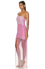 PatBO Ombre Beaded Gown in Pop Pink, view 3, click to view large image.