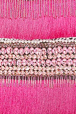 PatBO Hand Beaded Fringe Maxi Skirt in Pop Pink, view 5, click to view large image.