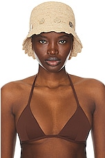 RABANNE Rabanne Hat in Natural & Light Gold, view 2, click to view large image.