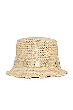 RABANNE Rabanne Hat in Natural & Light Gold, view 3, click to view large image.