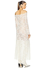 RABANNE Stretch Lace Dress in Ivory, view 3, click to view large image.