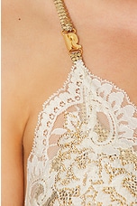 RABANNE Mesh Slip Dress in Gold, view 4, click to view large image.