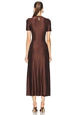 RABANNE Button Midi Dress in Chocolate, view 4, click to view large image.