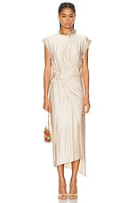 RABANNE Pierce Wrap Long Dress in Nude, view 1, click to view large image.