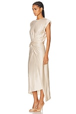 RABANNE Pierce Wrap Long Dress in Nude, view 3, click to view large image.