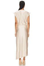 RABANNE Pierce Wrap Long Dress in Nude, view 4, click to view large image.