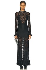 RABANNE Robe Long Dress in Black, view 1, click to view large image.