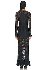 RABANNE Robe Long Dress in Black, view 3, click to view large image.