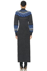 RABANNE Robe Long Sweater Dress in Dark Grey, view 3, click to view large image.