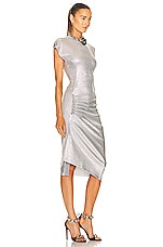 RABANNE Midi Dress in Silver, view 2, click to view large image.
