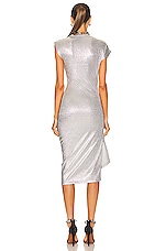 RABANNE Midi Dress in Silver, view 4, click to view large image.
