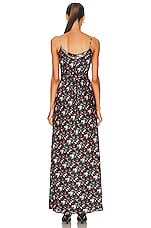 RABANNE Sleeveless Maxi Dress in Black Xs Rose Garden, view 3, click to view large image.