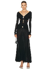 RABANNE Robe Dress in Black, view 1, click to view large image.