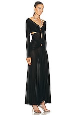 RABANNE Robe Dress in Black, view 2, click to view large image.