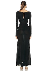 RABANNE Robe Dress in Black, view 3, click to view large image.