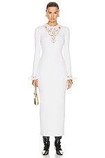 RABANNE Long Sleeve Dress in White, view 1, click to view large image.